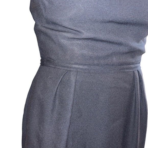 Vintage 1960’s Black Crepe Lined Cocktail Dress Union Made Tag Size 16/Size 8/10 - Picture 7 of 10